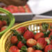 a basket of red strawberry